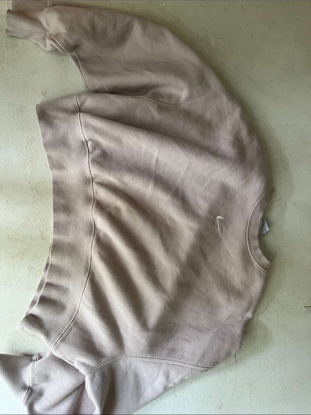 Nike Light Pinkish purplish Cropped Crewneck Sweatshirt with White Swoosh